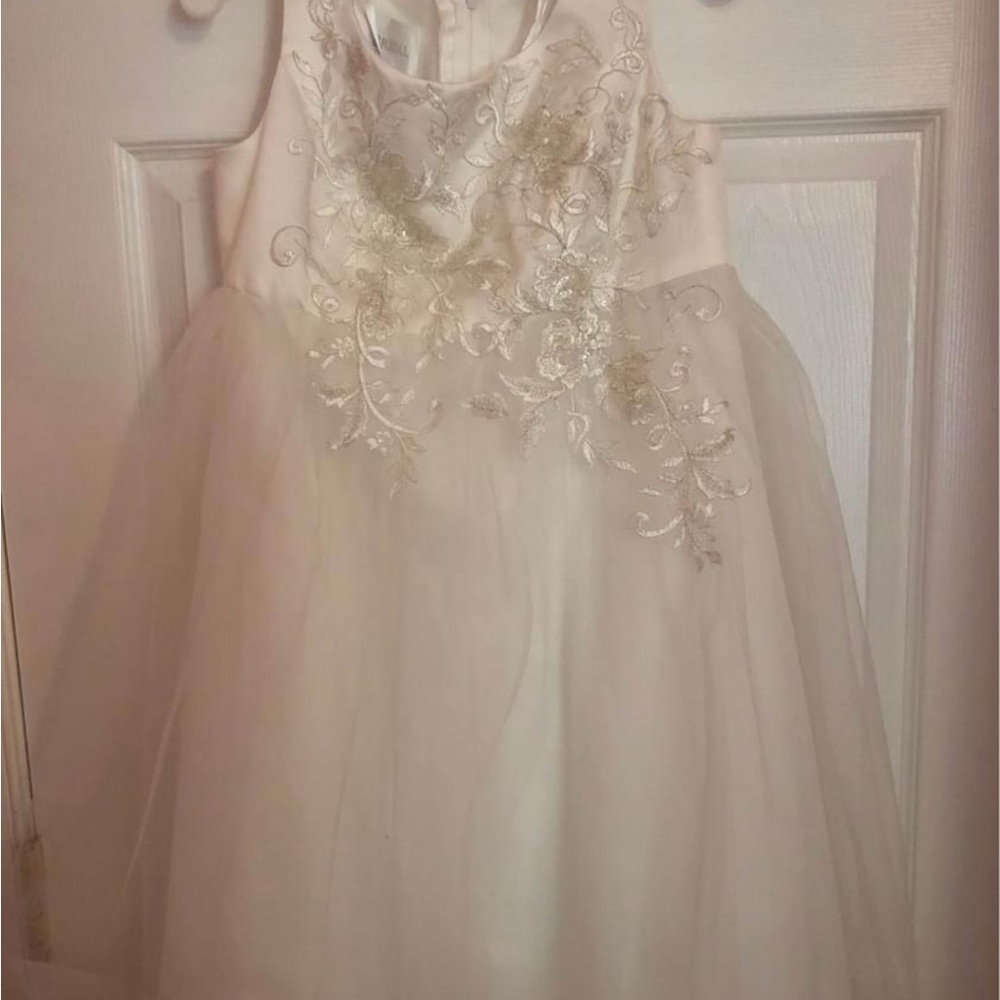 David’s Bridal flower girl dress: new in bag: size 10 girls, white